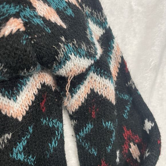 No Boundaries Aztec Sherpa Trim Lined Cozy Cardigan Size XL Juniors Acrylic - Picture 8 of 9